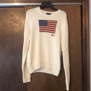 Polo Ralph Lauren crewneck American flag sweater.